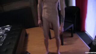 CZECH HUNTER 402 - Short Haired Stud Decides To Try Out Some Dick For His Self