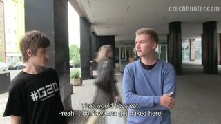 CZECH HUNTER 356 -  Innocent Twinks Get Paid To Have A Threesome For The First Time