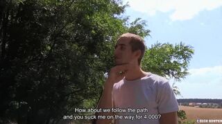 Hunter - Desperate Guy Asks A Stranger For Help With his Car But He Wants His DIck For Exchange