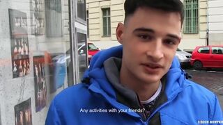 CZECH HUNTER - Amateur Dude Takes Raw Cock Up His Virgin Ass For Extra Cash