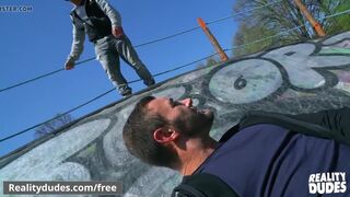 Skater gets his ass pounded raw for extra money in public