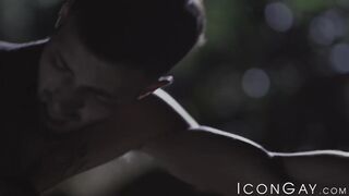 Cock hungry Casey Everett banged bareback after outdoor BJ