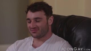 Muscle jock Michael Boston bareback pounded after blowjob