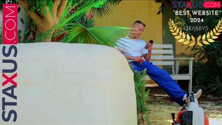 Twink :: I catch the gardener masturbating and offer him all my help.