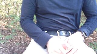 Giving my hard cock a little sunshine during a public wank