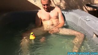 Muscular and pierced stud John Powers masturbating hard