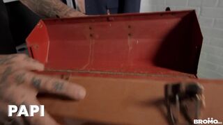 PAPI - Bo Sinn's Jeans Zipper Is Open And He Stands In Front Of Rocky Vallarta While He Is Sitting