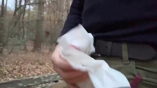 Caught jerking off outside at the park but still finished.