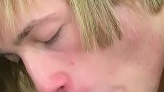 Young blond lover drilling tight boyfriend bareback