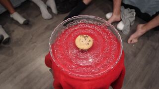 A GROUP OF HORNY GUYS CUM ON A COOKIE AND THE LOSER HAS TO EAT IT!!!