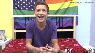 Young man demonstrates ass play while stroking his cock