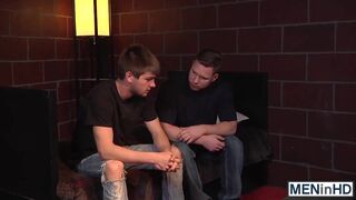 Johnny gets his ass drilled upside down until he spills load