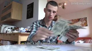 DEBT DANDY 271 - Nerdy Twink In A Plaid Shirt Couldn't Say No To A Big Cash Offer