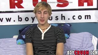 Blond twink dildo fucking himself during solo masturbation