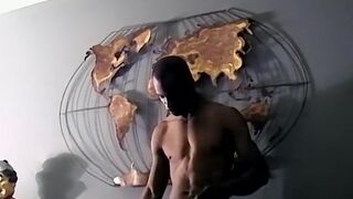 Black deviant Iceberg tugs monster dick before cumming