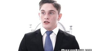 Mature Mormon elder makes his young devouter hard