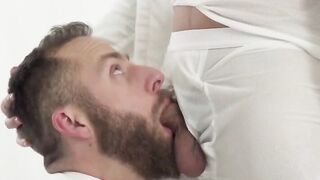 Handsome Mormon elder spreads her pupils hairy round ass