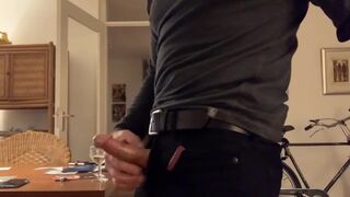 Verbal jerk-off session at home with my super hard boner.
