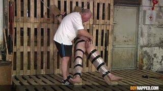 Bound twink sub Chase Parker dominated and tormented by dom