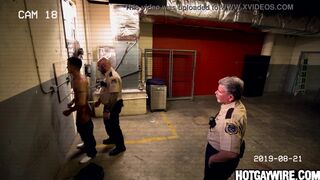 Two officers get head from an inmate - free gay porn