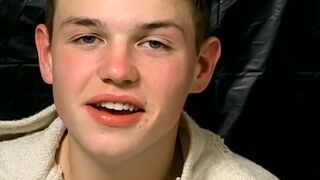 Freaky twink Jeremiah Johnson sucks own dick while smoking