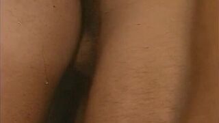 Firm dude fucks guy in ass while jerking his cock off