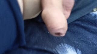 Puppy woof in public all covered in Daddy's hot fucking cum!