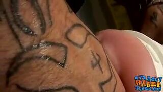 Thug uses fleshlight on his thick dick after fingering it