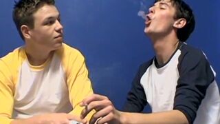 Twink smoker Shane Allen ass fucking after blowjob