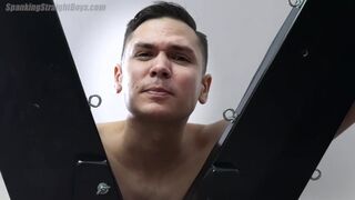 Young Man Spanked on a Bondage Cross