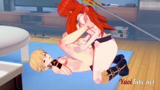 Genshin Impact Yaoi - Traveller & Diluc Hard Sex 2/2