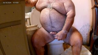 Rubbing my balls and jerking off shooting another big load