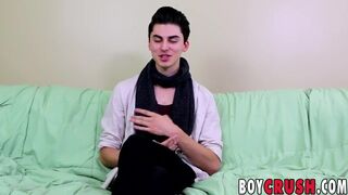 Big dicked twinkie Alex Aria wanks his raging fuck stick