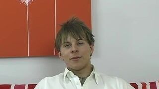 Amateur Johnathan Bradley does and interview and cums