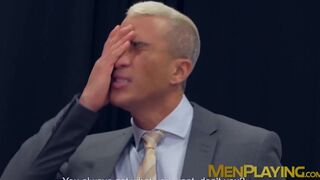 Executive stud disciplines employee with big cock banging