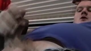 Fat amateur jerking off and cock sucked by cute ebony gay