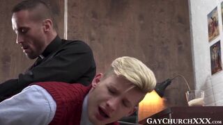 Priest uses sex toys on petite Catholic and pounds him raw