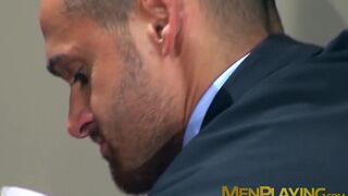 Muscled hunk Alex Marte moans from joy during hot rimming