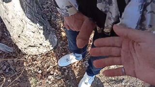 Public milking of a dick , pissing with a huge hose of an impudent schmuck !