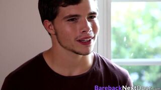 Bareback threesome with three muscular hunks