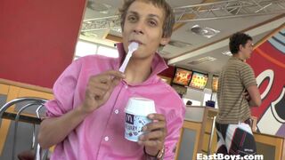 18 Twink Gets First Public Handjob