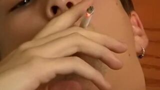 Joshua loves cigars so much that he smokes while jerking off