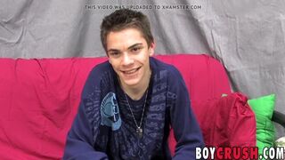 Twink Thomas Cooper strokes dick after getting interviewed