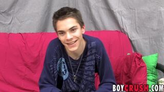 Twink Thomas Cooper strokes dick after getting interviewed