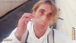 Young Man with His Bicycle Pees