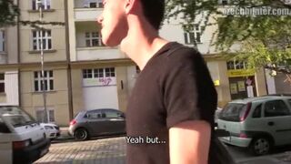 CZECH HUNTER 373 - Tall Dark Haired Jock Agrees To Try Some Raw Dick