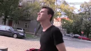 CZECH HUNTER 373 - Tall Dark Haired Jock Agrees To Try Some Raw Dick