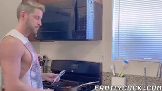 Blonde handsome jock rimmed and hard fucked by inked gay