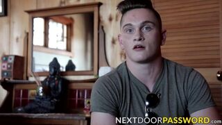 Attractive young homosexual strokes his rock hard cock solo