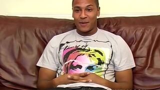 Black solo amateur Drew cums after jerking his huge fat dick